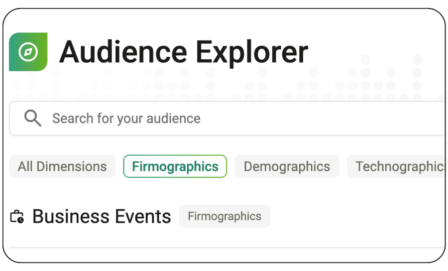 Audience Explorer Dimension Types Screenshot