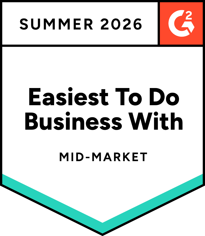 G2 Award: Easiest To Do Business With (Summer 2026)